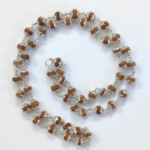 सिल्वर कैप रुद्राक्ष माला 54 बीड्स – Silver Cap Rudraksha Mala 54 Beads 92.5 Silver With Lab Report