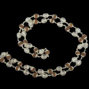 Rudraksha and Sphatik Mala 54 beads With Lab Report