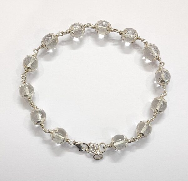Sphatik Bracelet With Silver cap – Adjustable ( स्फटिक ब्रेसलेट ) – With Lab Report